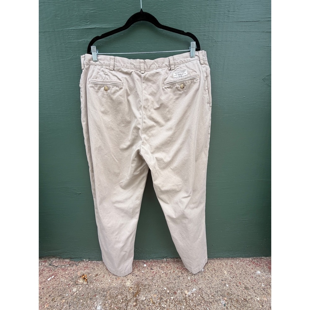 Polo Ralph Lauren Prospect Pant Mens Khaki Tan Classic Chino Cotton Vintage 39W - Picture 6 of 9